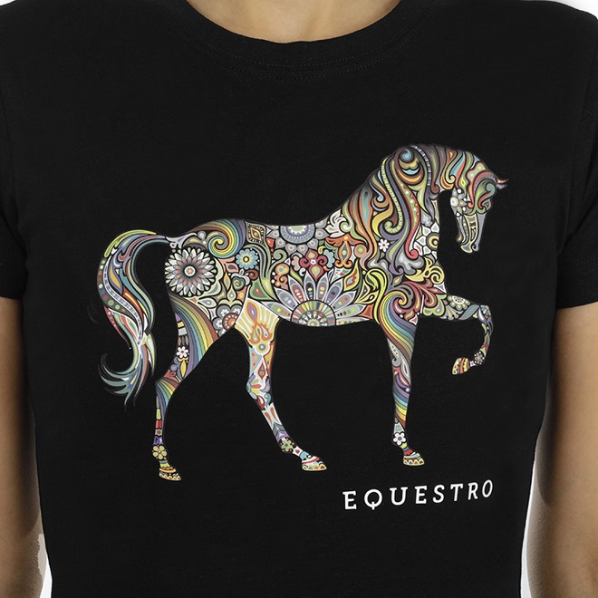 T-SHIRT CAVALEIDOSCOPIO EQUESTRO DONNA Donna, T-shirt 